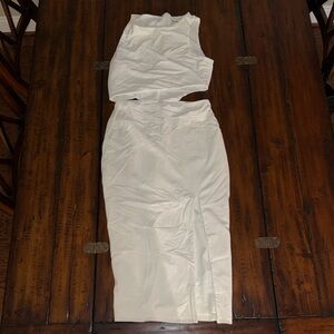 Superdown Ivory Zip-Up Dress